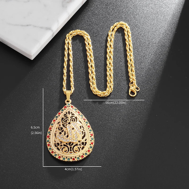 Necklace Men Women Gift Fashionable and Exquisite Golden Shiny Pendant.