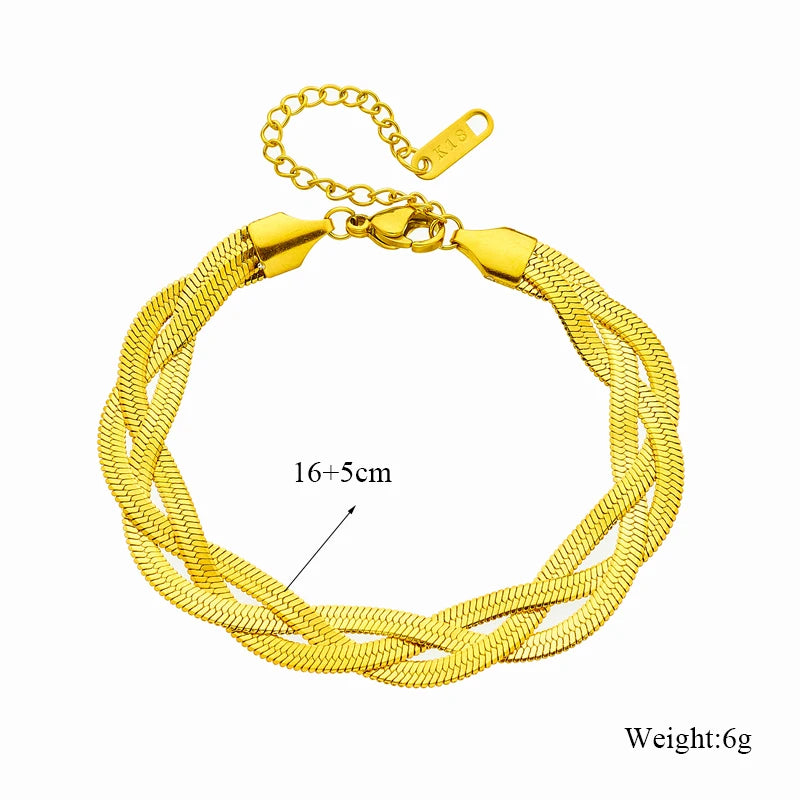 SOSO Set Stainless Steel Chain Necklace Bracelets For Women Girl New Fashion Waterproof.