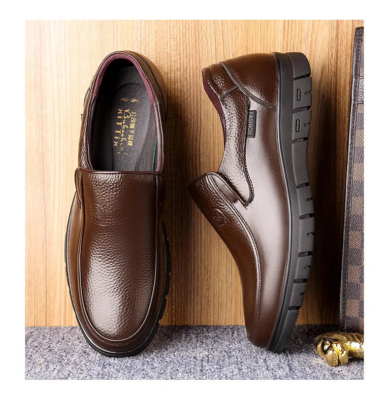 Handmade Shoes L1 Casual Shoes For Men Flat Platform Footwear Loafers Genuine Leather.