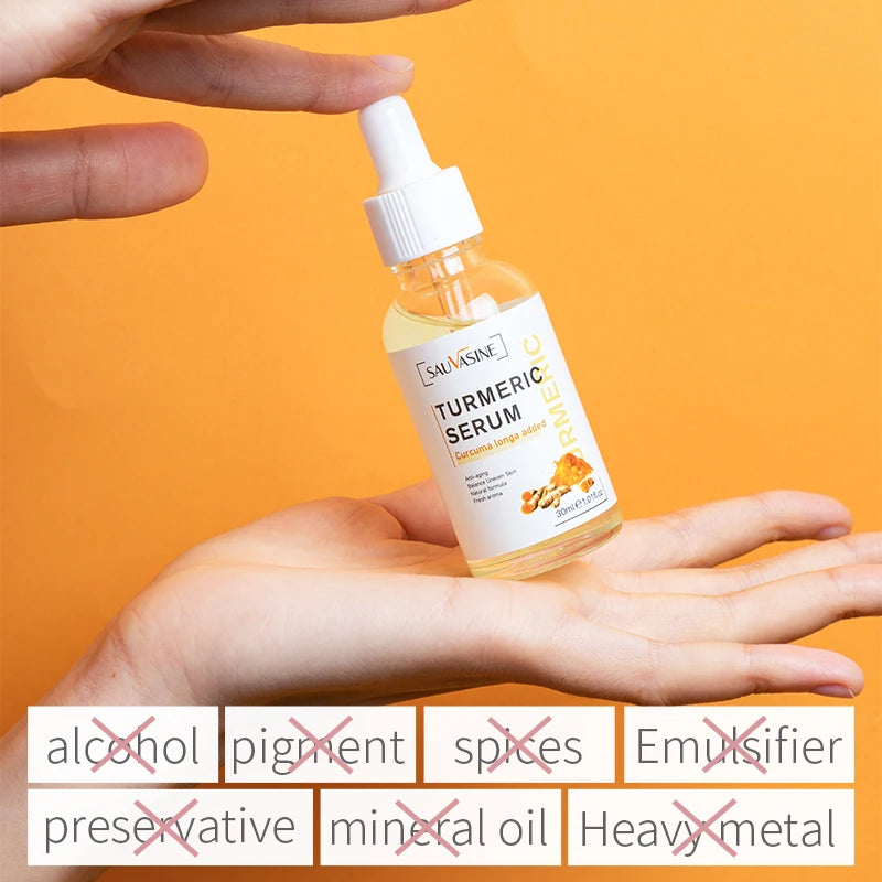 Turmeric Face Whitening Serum Anti Aging Wrinkle Balance Uneven Skin Moisturize Reduce Fine Lines Dark Spots Facial Essence Oil