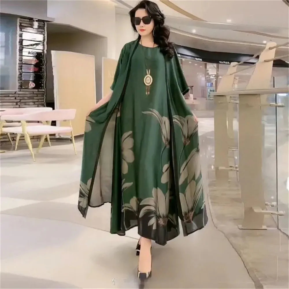 Long Dress Two Piece Suits Women Dress Sets Female Suits