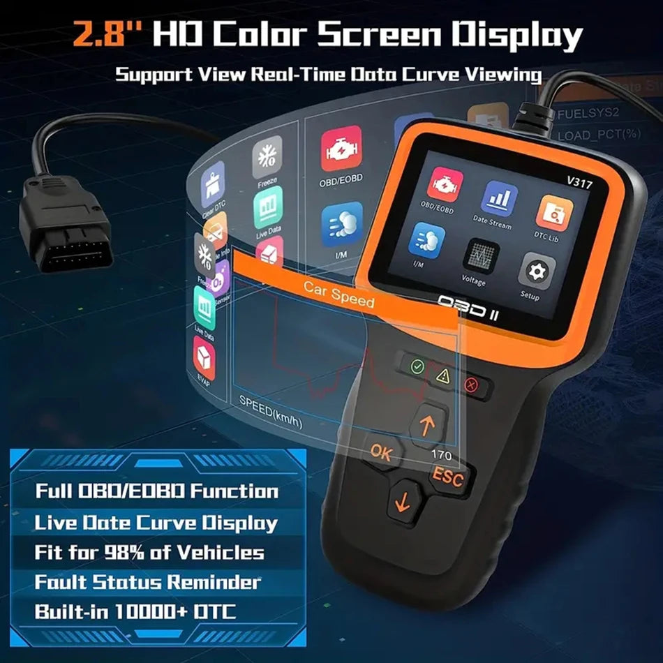 New OBD2 Scanner Professional Auto Engine System Diagnostic Lifetime Free Automotive DTC Lookup Code Reader Car Diagnostic Tool